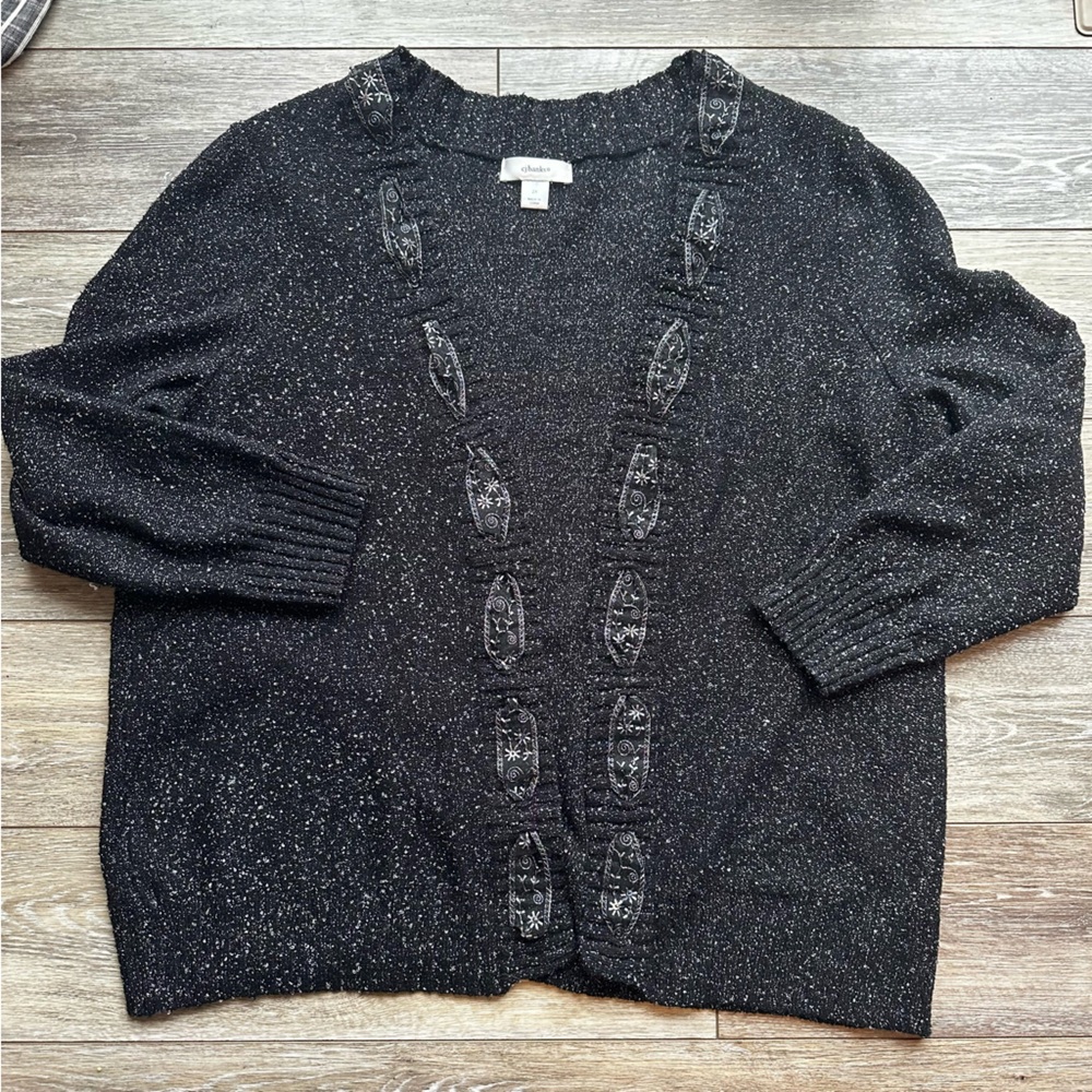 Chalou Black Sparkle Embellished Women’s Sweater